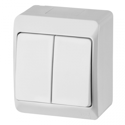 Elektro-Plast HERMES Łącznik podwójny natynkowy IP44 biały 0332-02