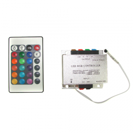 Bowi Sterownik do taśm LED RGB 216W/432W 18A na podczerwień z pilotem 24 klawisze ALU