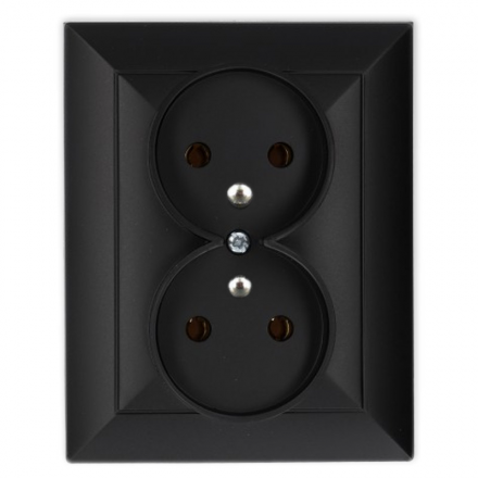 TIMEX OPAL Gniazdo podwójne uziemione w kolorze czarnym matowym