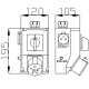 ELEKTRO-PLAST Zestaw instalacyjny gniazdo siłowe 5P 16A + 230V/10A z rozłącznikiem O-I IP44 6272-00