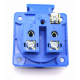 PLUS Gniazdo z uziemieniem 38x38mm 230V tablicowe IP44 niebieskie