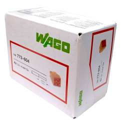 WAGO Szybkozłączka na drut 4x1,5-4mm² czerwona/transparentna 773-604 100szt.