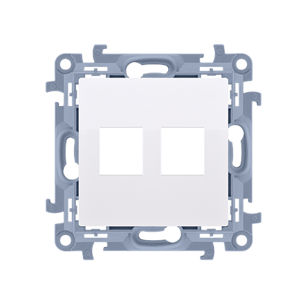 SIMON 10 Pokrywa gniazd teleinformatycznych na Keystone płaska podwójna biały CKP2.01/11