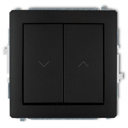 KARLIK DECO Przycisk łącznik zwierny żaluzjowy dół/góra do ramki czarny mat 12DWP-8