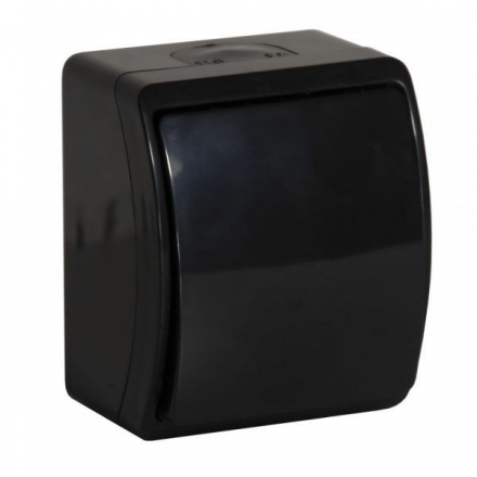 KOALA Łącznik pojedynczy natynkowy wodoodporny IP44 czarny