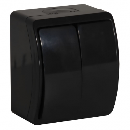 KOALA Łącznik świecznikowy natynkowy wodoodporny IP44 czarny