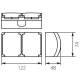 KOALA Gniazdo podwójne SCHUKO natynkowe wodoodporne IP44 - wymiary