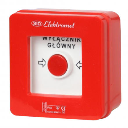 Elektromet Wyłącznik główny alarmowy natynkowy WG-1s IP55 921440