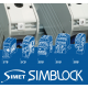 SIMET SIMBLOCK Złączka szynowa gwintowa Al/Cu 2x50mm² STB-50 niebieska 81001003