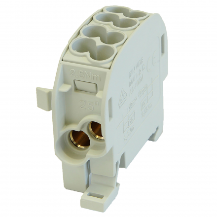 SIMET SIMBLOCK Blok rozdzielczy - odgałęźny Al/Cu 2x25mm² SCB-25 szary 81501002