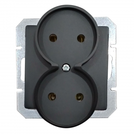 TIMEX MAGIC Gniazdo podwójne B/U czarny mat GPt-5 M moduł CZ/MAT