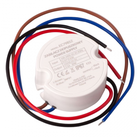 ECOLIGHT Zasilacz Dopuszkowy 30W 12V 2,5A