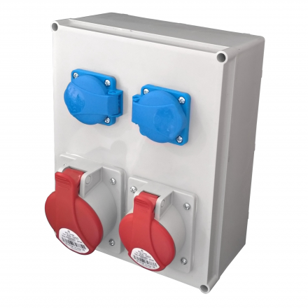 SEZ Rozdzielnica budowlana skrzynka siłowa 2x2p+Z, 2x5p 16/32A IP54 1603.2