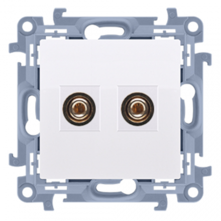 SIMON 10 Gniazdo głośnikowe pojedyncze 2x6mm2 do ramki białe CGL2.01/11