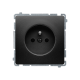 SIMON BASIC Gniazdo pojedyncze z uziemieniem do ramki czarny mat BMGZ1.01/49