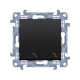 SIMON 10 Wyłącznik łącznik podwójny schodowy do ramki czarny mat CW6/2.01/49