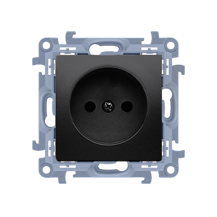 SIMON 10 Gniazdo pojedyncze bez uziemienia do ramki czarny mat CG1.01/49