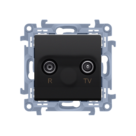 SIMON 10 Gniazdo antenowe RTV końcowe do ramki czarny mat CAK.01/49