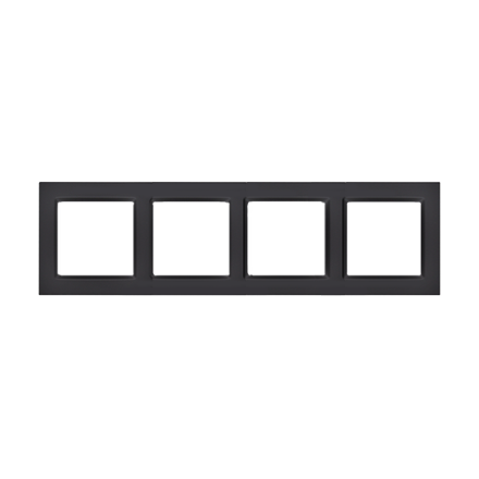 SIMON 10 Ramka poczwórna czarny mat CR4/49
