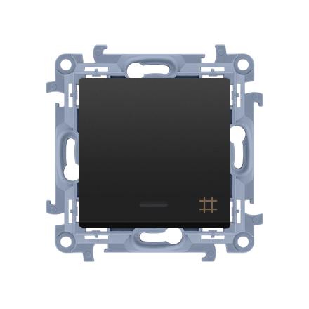 SIMON 10 Wyłącznik pojedynczy krzyżowy z podświetleniem do ramki czarny mat CW7L.01/49