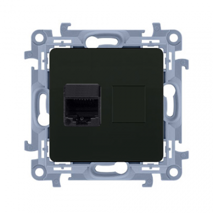 SIMON 10 Gniazdo komputerowe RJ45 kat.6 do ramki czarny mat C61.01/49