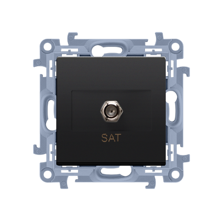 SIMON 10 Gniazdo antenowe typ F do ramki czarny mat CASF1.01/49