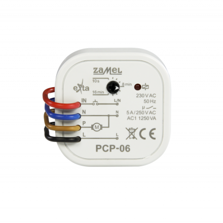 ZAMEL PRZEKAŹNIK CZASOWY DO STEROWANIA WENTYLATOREM, DOPUSZKOWY, 5A, 230V AC PCP-06