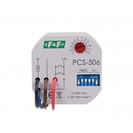 F&F Przekaźnik czasowy do puszki 8 funkcji PCS-506