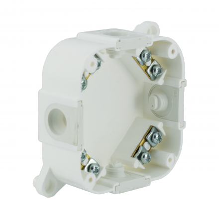 ELEKTRO-PLAST Puszka Instalacyjna N/T z zaciskami 1-4 mm, 88x88x38 mm, dekiel na 4 wkręty, IP44 VP-74 61.175