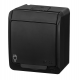 Elektro-Plast HERMES Gniazdo pojedyncze z klapką Z/U natynkowe IP44 czarnr 0321-09