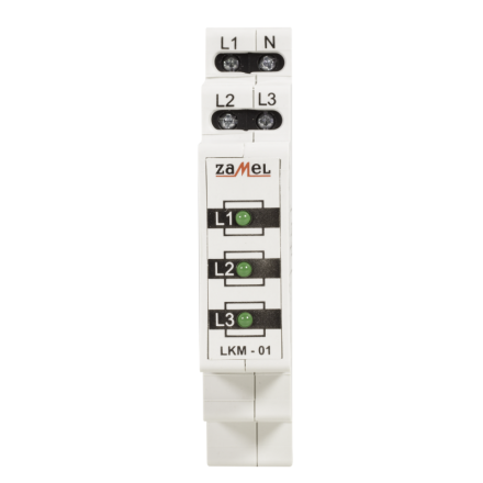 ZAMEL Lampka sygnalizacyjna kontrolna LED trójfazowa zielona WSKAŹNIK ZASILANIA LKM-01-20