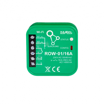 ZAMEL SUPLA ODBIORNIK WI-FI DOPUSZKOWY 1-KANAŁOWY DWUKIERUNKOWY ROW-01/16