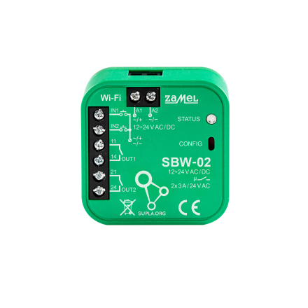 ZAMEL SUPLA Sterownik bramowy WI-FI 2-kanały SBW-02