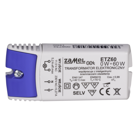 ZAMEL LEDIX Transformator halog. 230/11,5V 0-60W ETZ60