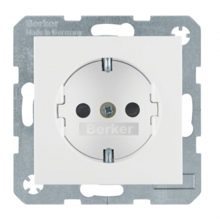 BERKER one.platform B.Kwadrat Gniazdo SCHUKO śrub. z/p białe 41238989