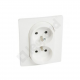 Legrand NILOE Gniazdo podwójne 2x2P+Z monoblok białe 764541