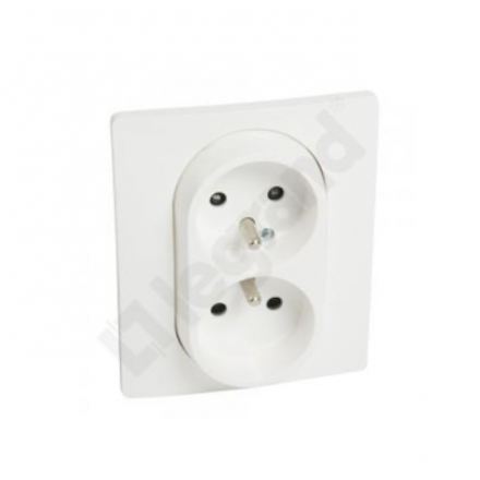 Legrand NILOE Gniazdo podwójne 2x2P+Z monoblok białe 764541