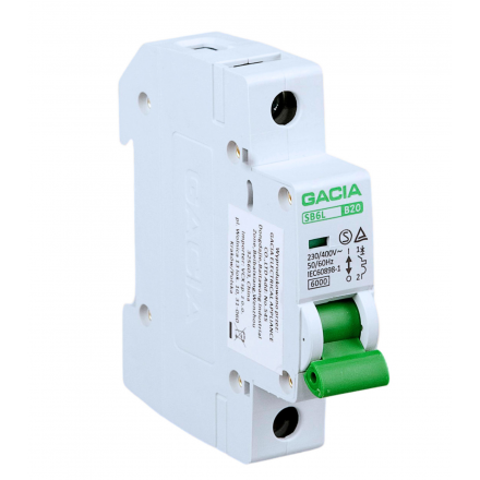 GACIA Wyłącznik nadprądowy SB6L B 1P 20A 6kA AC