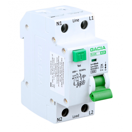 GACIA Wył różnicowo-nadprądowy SL6N 1P+N B25A 30mA AC