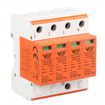 VCX Ogranicznik ochronnik przepięć 4P klasa C+D