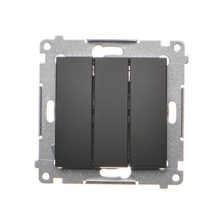 SIMON 54 Przycisk łącznik zwierny potrójny do ramki czarny mat DP31.01/49
