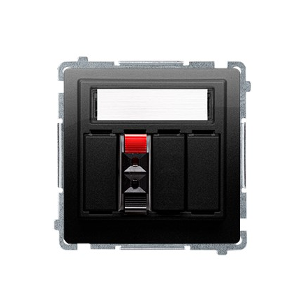 SIMON BASIC Gniazdo głośnikowe 1-krotne z polem opisowym do ramki czarny mat BMGL31.01/49