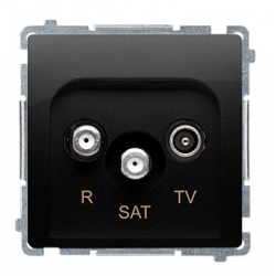 SIMON BASIC Gniazdo antenowe RTV-SAT do ramki czarny mat BMZAR-SAT1.3/1.01/49