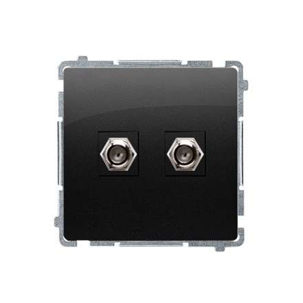 SIMON BASIC Gniazdo antenowe podwójne typ F do ramki czarny mat BMAF2.01/49