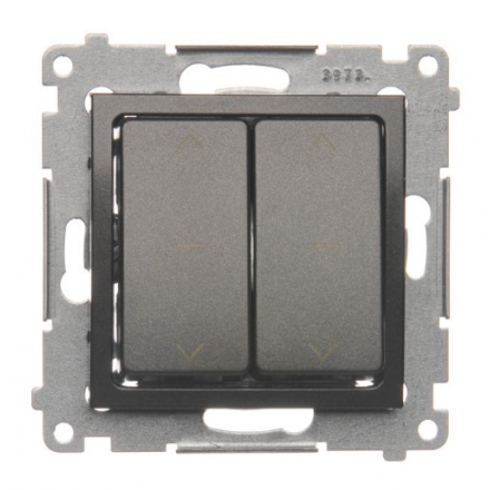 SIMON 54 Wyłącznik łącznik żaluzjowy podwójny trójpozycyjny 1-0-2 do ramki antracyt DZW2.01/48