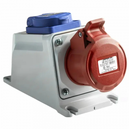 FAMATEL Zestaw gniazda stałe 32A5P 400V + 3P 230V IP54 / 23626F