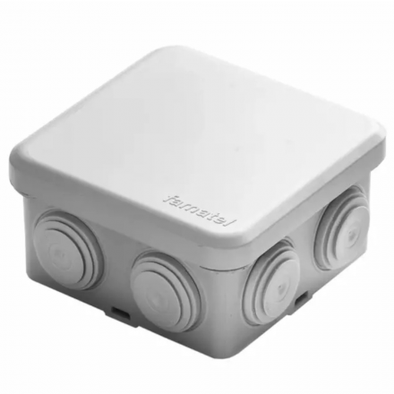 FAMATEL Puszka elektroinstalacyjna odgałęźna x7 94x94x50 n/t IP65 szara 3028