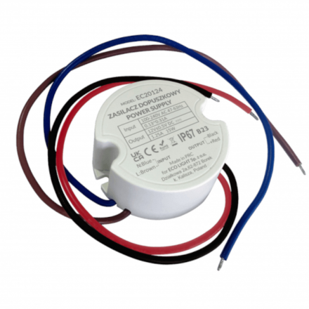 ECOLIGHT Zasilacz do puszki IP67 0,83A/10W 12V LED CCTV RTV EC20126