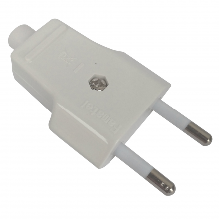 FAMATEL Wtyczka prosta PŁASKA b/u 10A 250V biała 1001-B