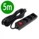 ECOLIGHT Przedłużacz 3-gniazdowy z wyłącznikiem z/u 16A 230 V~ czarny 5m